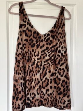 Chico's Beige and Black Leopard Mesh Tank